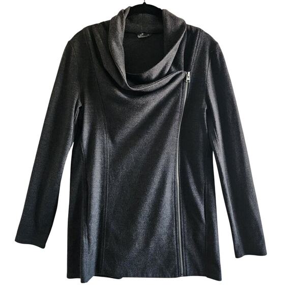 Club Monaco Womens Wool Knit Asymmetrical Zip Up Cardigan Top Gray Size S - Picture 1 of 6